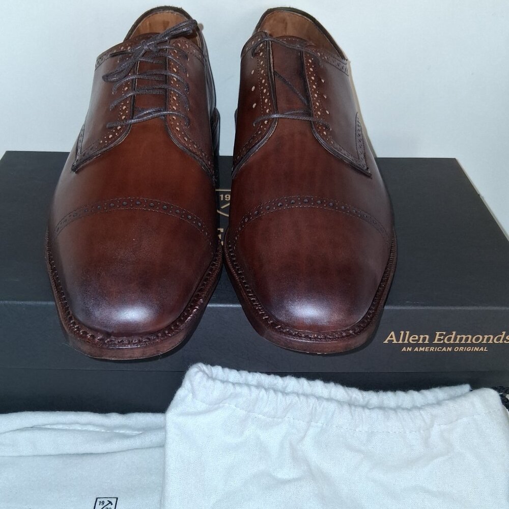 Allen Edmond Shoes Yorktown Dk Chili Burnished Shoe Size 12 D - Never Worn w/box